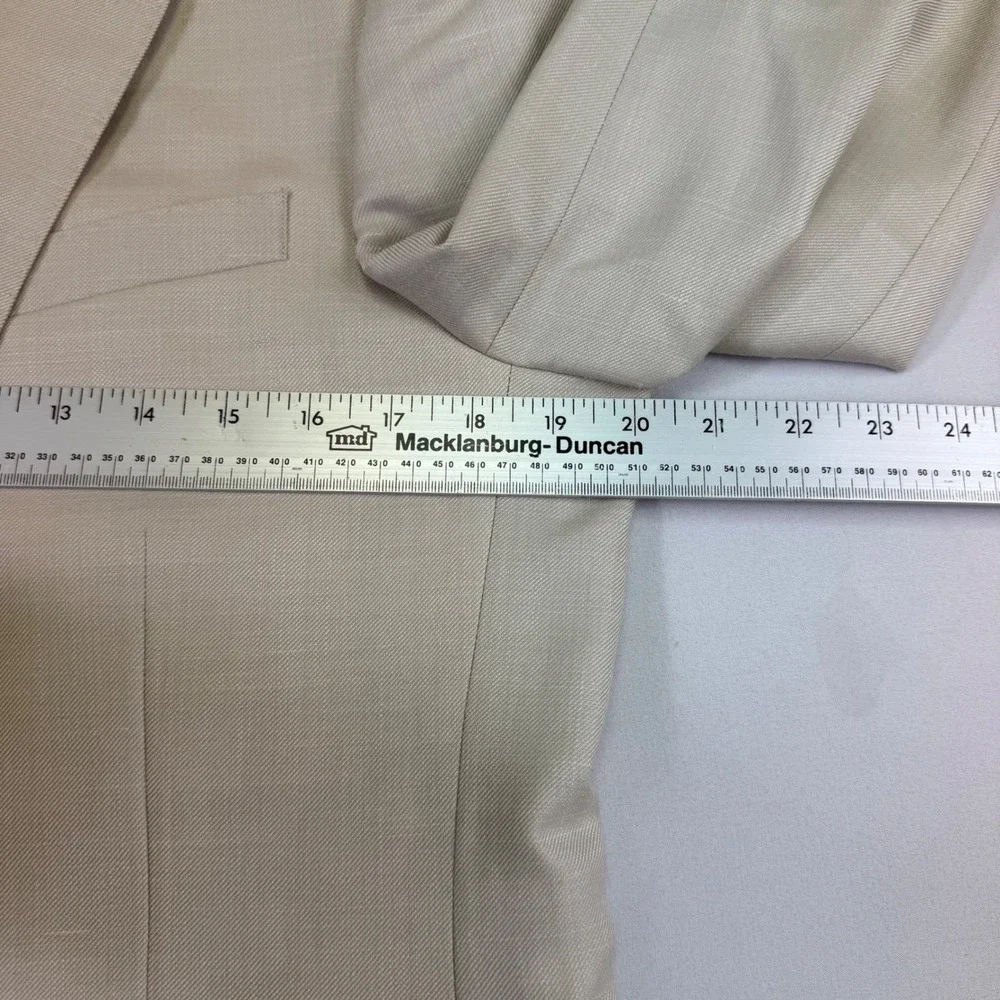 J.Crew Ludlow Suit Mens 40R 34W Beige Wool Silk Linen Vitale Barberis Canonico